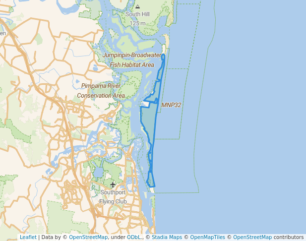 walking in South Stradbroke Island Conservation Park map in Coombabah