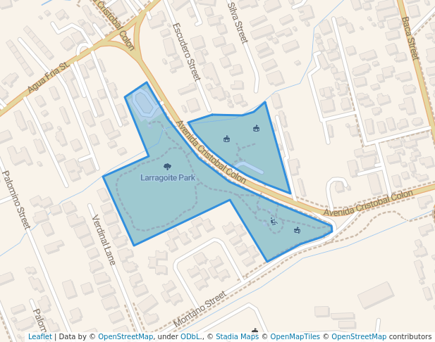 walking in Larragoite Park map in Santa Fe