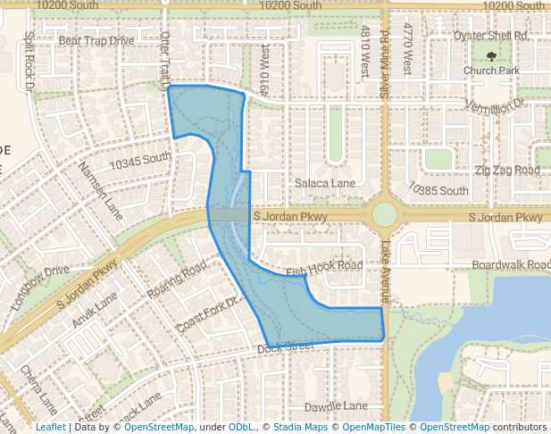 walking in Brookside Park map in South Jordan