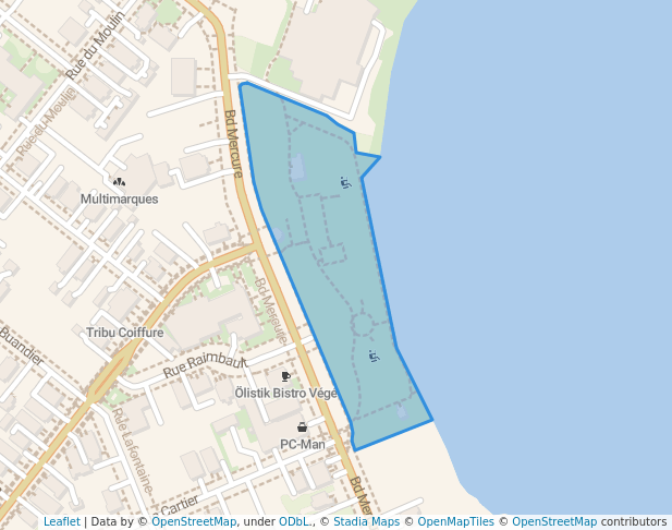 walking in Parc Sainte-Therèse map in Drummondville