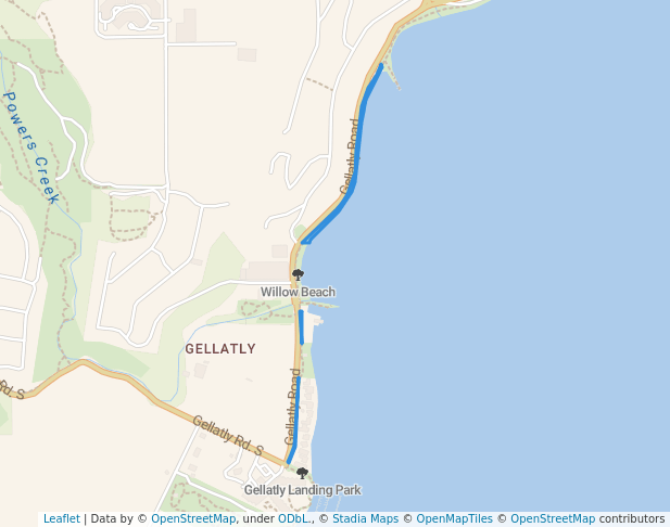 walking in Gellatly Bay Recreational Corridor map in West Kelowna