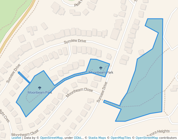 walking in Moonbeam Park map in West Kelowna