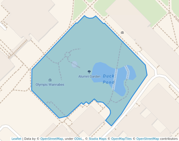 walking in Alumni Garden map in State College