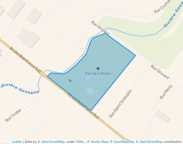 walking in Parc de la Rivière map in Victoriaville