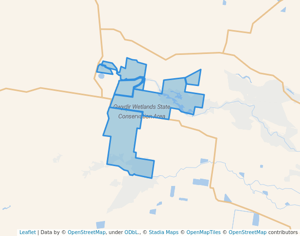 walking in Gwydir Wetlands State Conservation Area map in Moree East