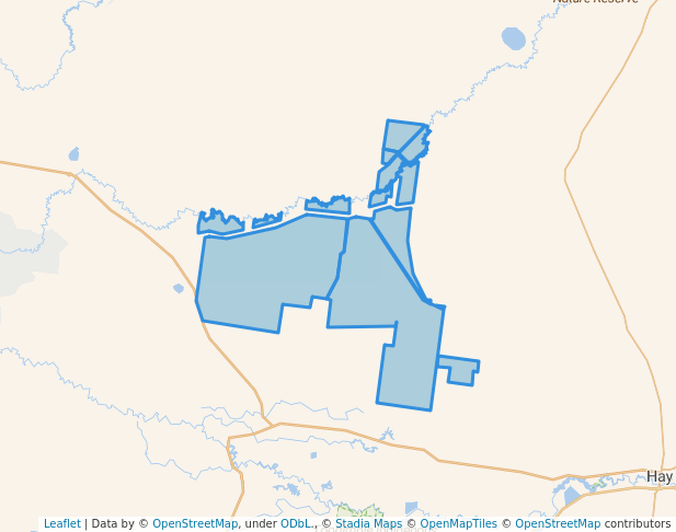 walking in Kalyarr National Park map in Hay