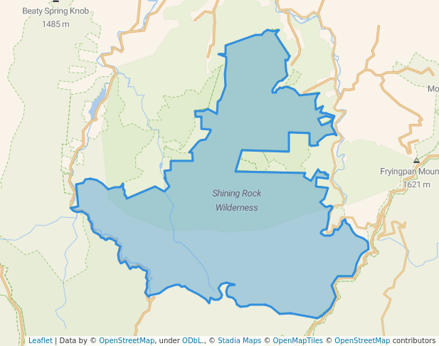 walking in Shining Rock Wilderness map in Canton