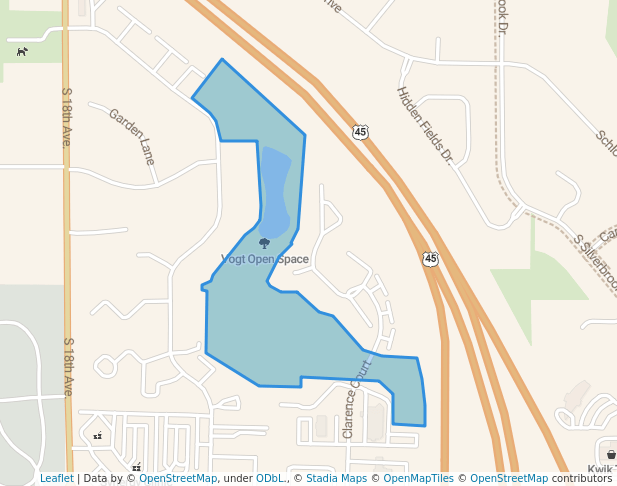 walking in Vogt Open Space map in West Bend