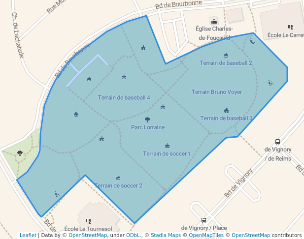walking in Parc Lorraine map in Bois-des-Filion