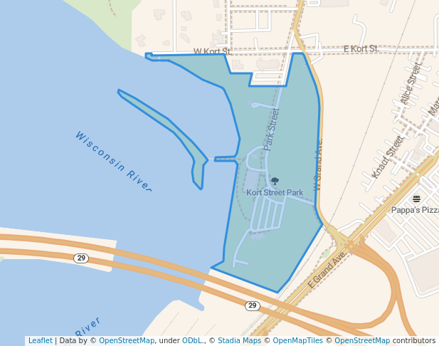 walking in Kort Street Park map in Rothschild