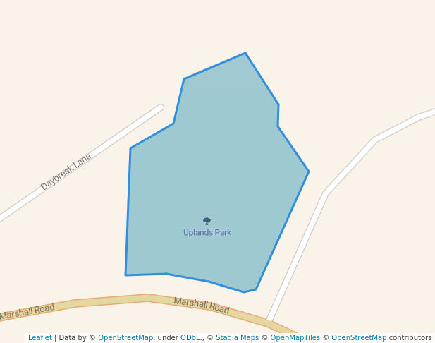 walking in Uplands Park map in Abbotsford