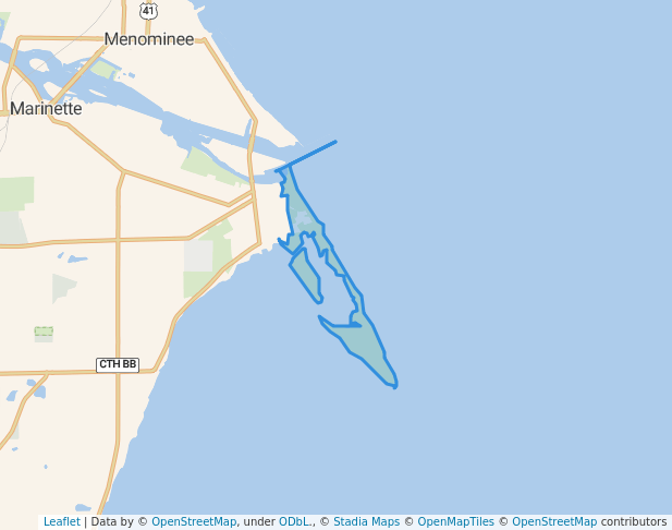walking in Red Arrow Park map in Marinette