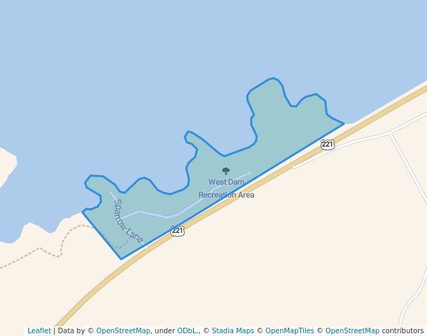 walking in West Dam Recreation Area map in Appling
