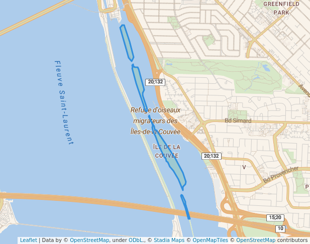 walking in Refuge d'oiseaux migrateurs des Îles-de-la-Couvée map in Saint-Lambert