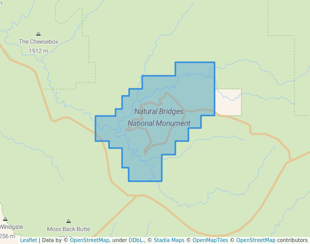 walking in Natural Bridges National Monument map in Lake Powell
