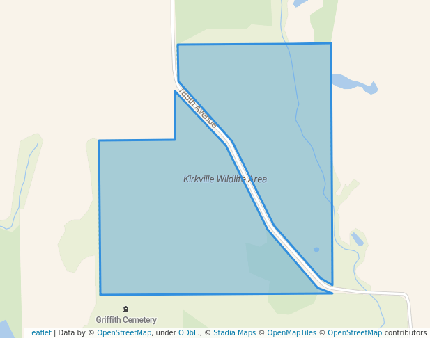 walking in Kirkville Wildlife Area map in Eddyville