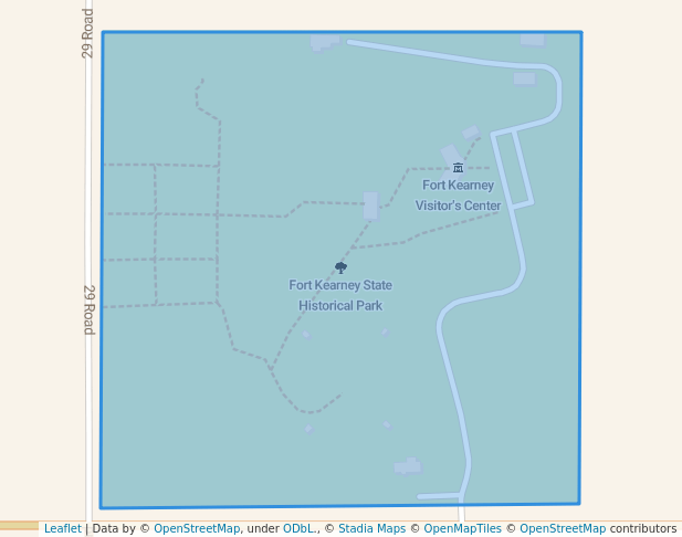 walking in Fort Kearney State Historical Park map in Kearney