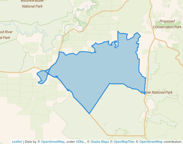 walking in Milyeannup National Park map in Nannup