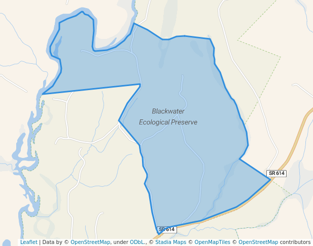 walking in Blackwater Ecological Preserve map in Zuni