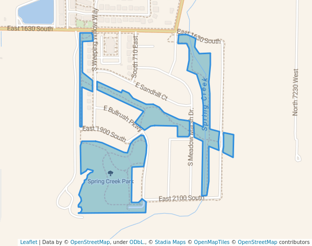 walking in Spring Creek Park map in Eagle Mountain