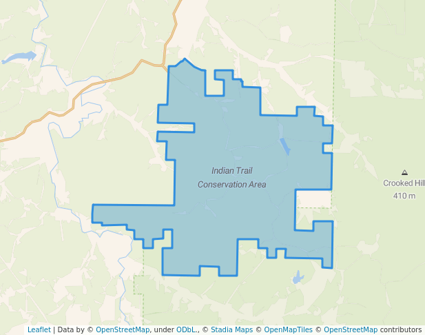 walking in Indian Trail Conservation Area map in Salem
