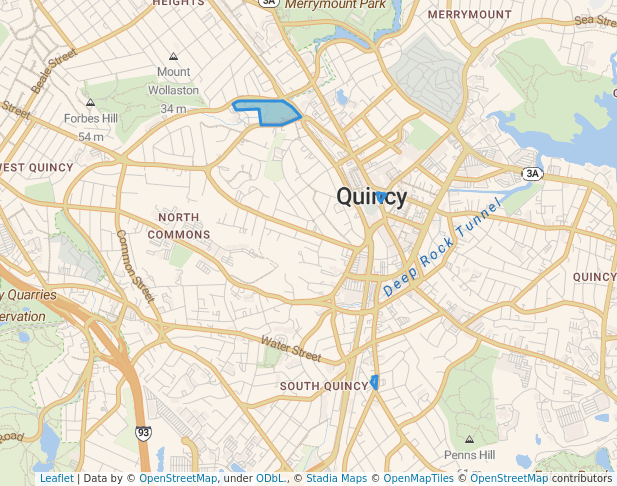 walking in Adams National Historical Park map in Quincy