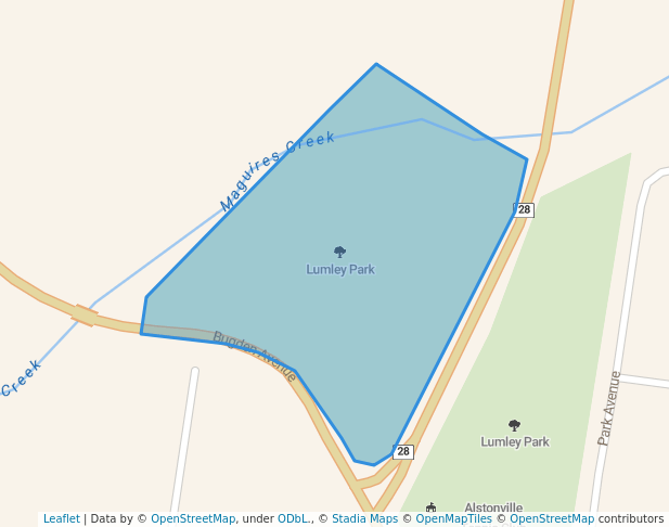 walking in Lumley Park map in Rous