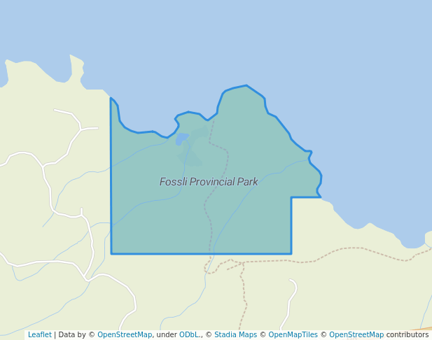 walking in Fossli Provincial Park map in Kildonan