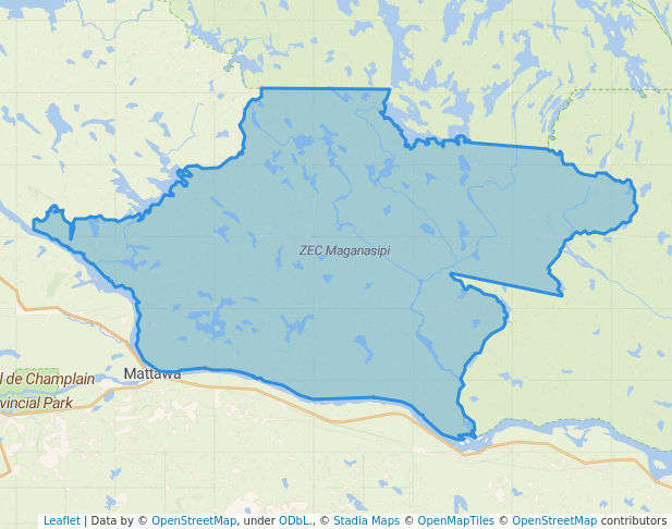 walking in ZEC Maganasipi map in Dupuy