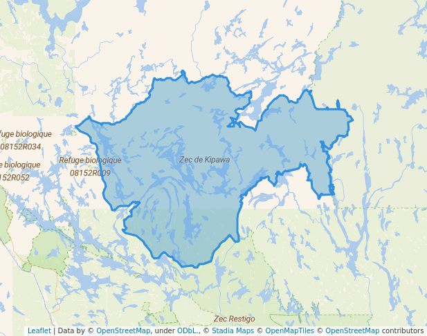 walking in Zec de Kipawa map in Dupuy