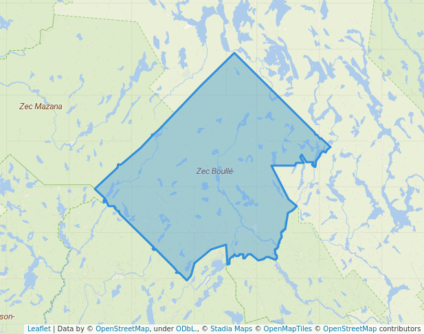 walking in Zec Boullé map in Saint-Michel-des-Saints