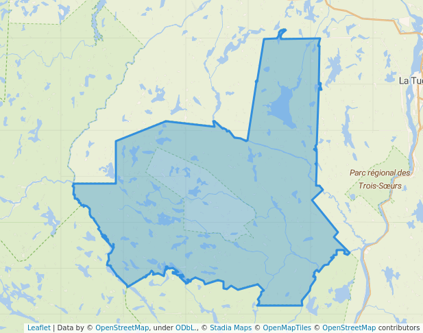 walking in Zec Wessonneau map in La Tuque