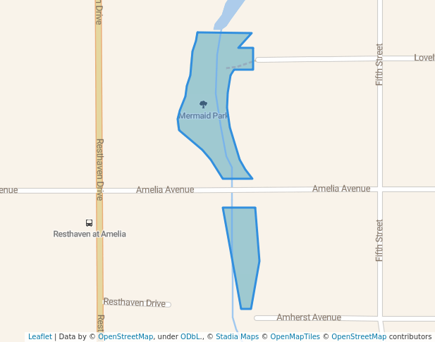 walking in Mermaid Park map in Sidney