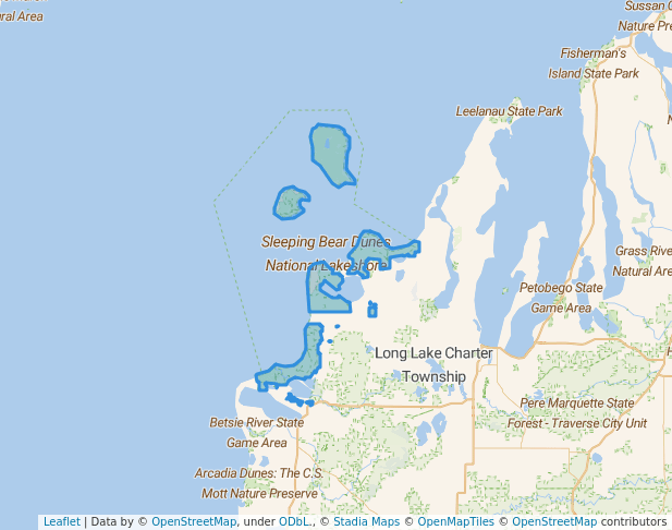 Sleeping Bear Dunes National Lakeshore in Glen Arbor | Map and Routes