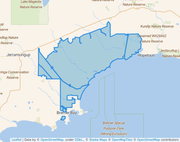 walking in Fitzgerald River National Park map in West River