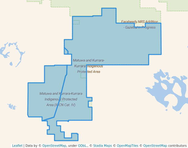 walking in Matuwa and Kurrara-Kurrara Indigenous Protected Area map in Wiluna