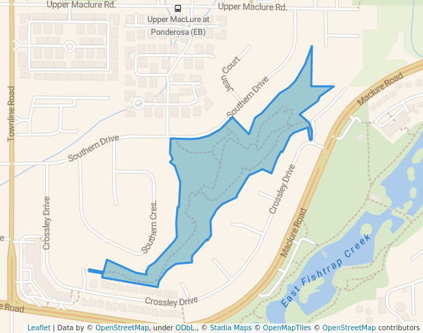 walking in Southern Park map in Abbotsford