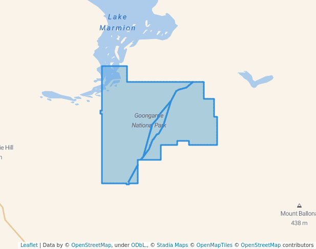 walking in Goongarrie National Park map in Menzies