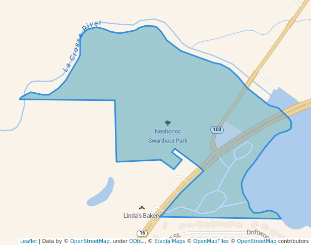 walking in Neshonoc Swarthout Park map in West Salem