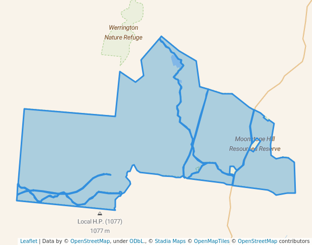 walking in Blackbraes National Park map in Deeral