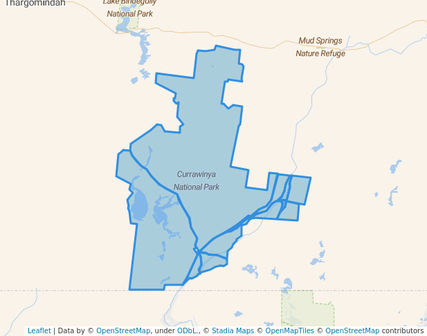 walking in Currawinya National Park map in Hungerford