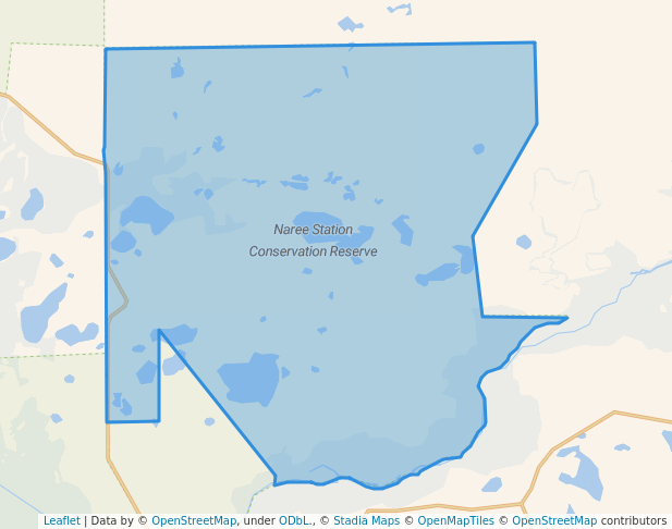 walking in Naree Station Conservation Reserve map in Yantabulla