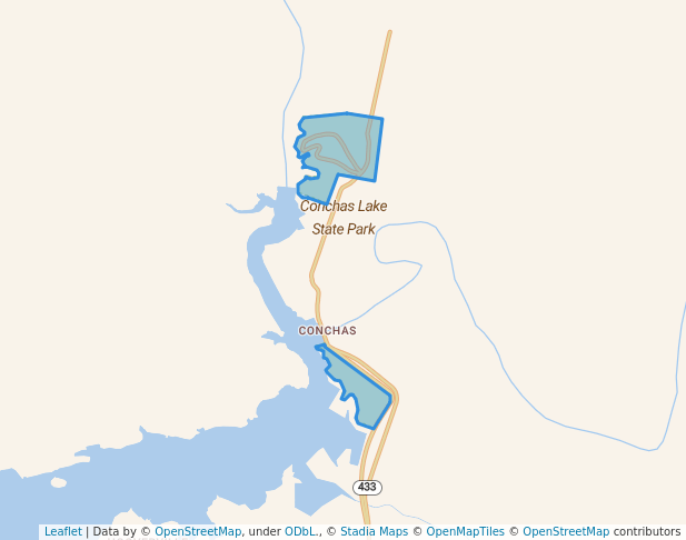 walking in Conchas Lake State Park map in Tucumcari