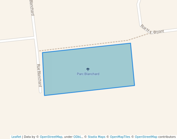 walking in Parc Blanchard map in Marieville