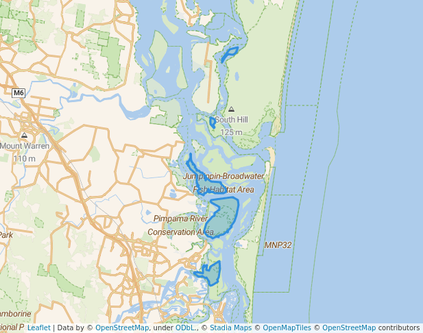 walking in Southern Moreton Bay Islands National Park map in Ormeau