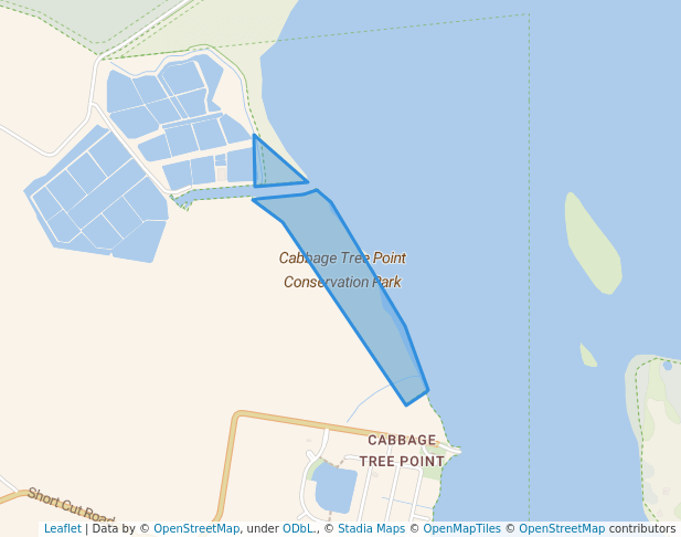 walking in Cabbage Tree Point Conservation Park map in Buccan
