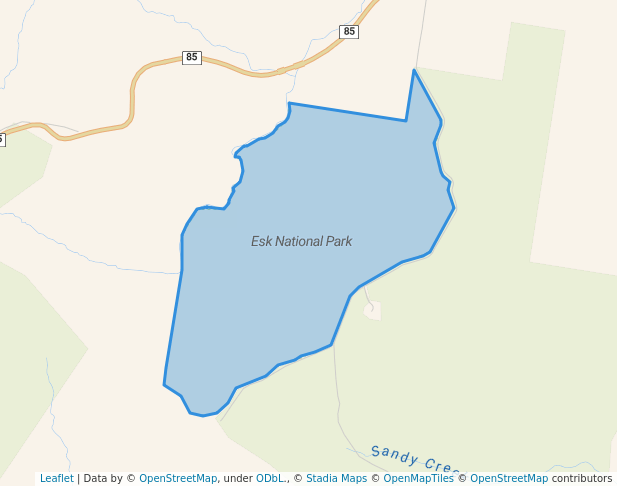 walking in Esk National Park map in Bryden