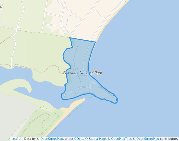 walking in Saltwater National Park map in Croki