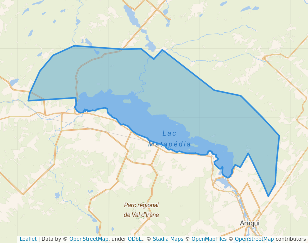 walking in Parc régional de la Seigneurie-du-lac-Matapédia map in Val-Brillant