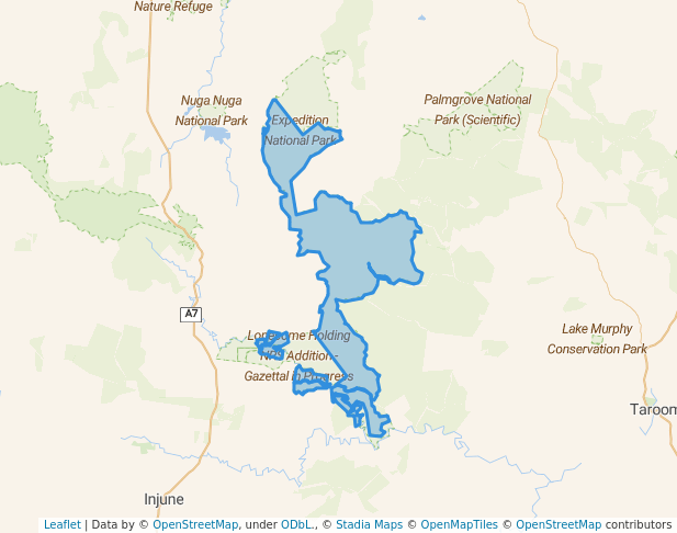walking in Expedition (Limited Depth) National Park map in Coorada